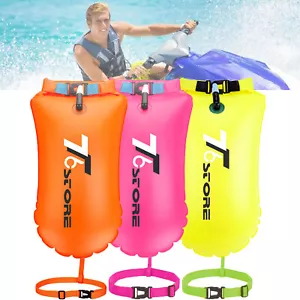 3PC Open Water Inflated Safety Swim Buoy Float Tow Swimming Flotation Aid Airbag - Picture 1 of 17