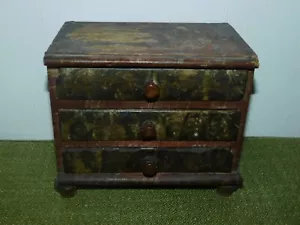 Barokowa miniaturowa komoda z malarstwem Wismut! 18Jh1 - Zdjęcie 1 z 10