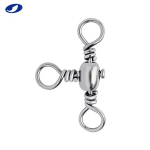 Drei Wege Cross-Line Barrel Swivels 3 Wege T-Form Quetschgerät Angelverbinder - Bild 1 von 5