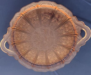 Jeannette Pink Cherry Blossom Depression Glass Sandwich Plate 10” - Picture 1 of 5