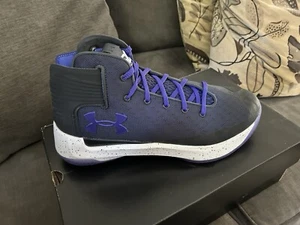 UA SC 3ZERO Steph Curry SIZE 9 Anthracite/White/Constellation Warriors BNIB - Picture 1 of 7