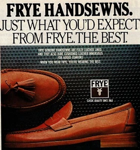 1981 Vintage Print Ad Frye Handsewns Loafers Just What You'd Expect From Best - Picture 1 of 2
