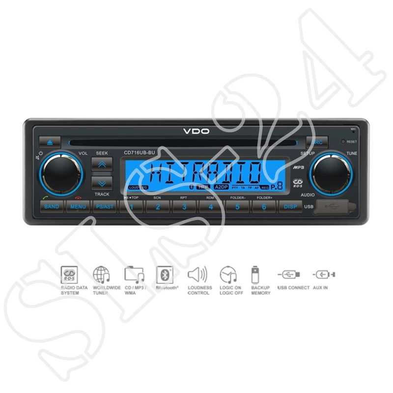VDO CD716UB-BU 12V FM RDS Bluetooth CD Radio AUX-In USB MP3 Autoradio CAR Tuner - Bild 1 von 1