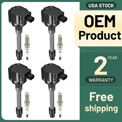 4 Ignition Bobinas Pack UF781 and Spark Plugs For 2017-2022 Honda Civic l4 1.5L - Image 1 of 4