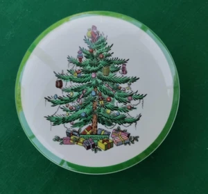 SPODE CHRISTMAS TREE RUNDE BONBONIERE MIT DECKEL 5 1/8" ENGLAND NEU KOSTENLOSER VERSAND - Bild 1 von 3