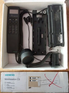 SIEMENS Mobiltelefon C3 mit Zubehör von 1992 im Karton eines C5 economy - Bild 1 von 7