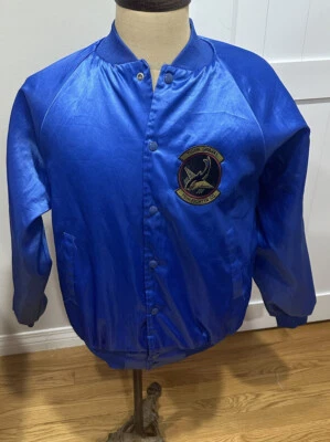 Vintage 75th Fighter Squadron Tiger Sharks Nylon Lined Bomber Jacket Men/Adult M - Image 1 of 4