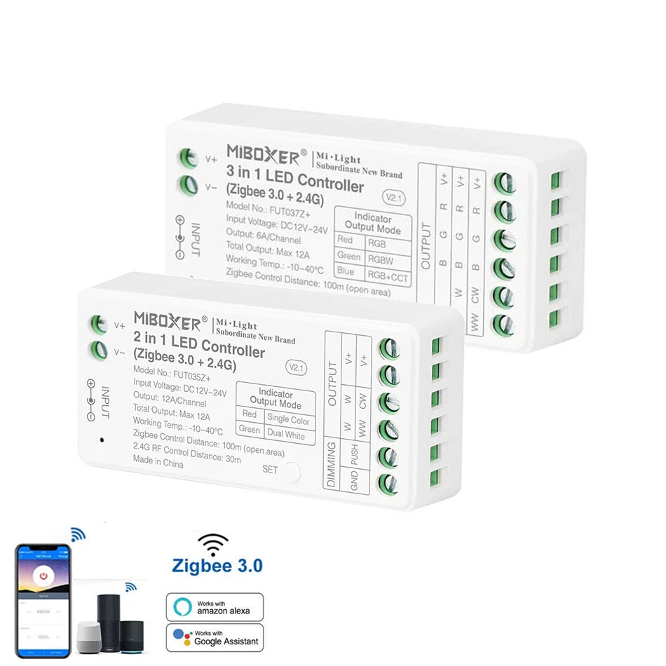 Zigbee 3.0+2.4g 2in1 CCT / 3in1 RGB RGBW LED controller FUT035Z+ For led strip - Image 1 of 4