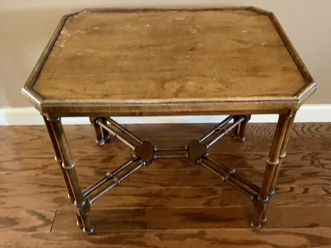 Brandt Furniture Embassy Collection Faux Bamboo Asian Inspired Side Accent Table Cover