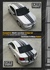 Dodge Avenger 2008-2014 Triple Rally Stripes Tapered Decals (Choose Color) - Picture 1 of 2