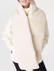 Sweaty Betty Cream Padded Sherpa Scarf, wide, warm fleece Bnwt - Picture 1 of 8