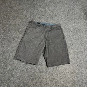 Volcom Chino Shorts Mens 34 Pinstripe Flat Front Regular Fit - Picture 1 of 11