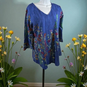 NEU PETERSILIE & SALBEI Grace geblümtes Top in Blau Mehrfarbig Damen Gr. Medium - Bild 1 von 13