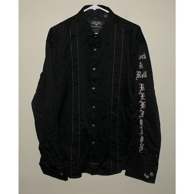 Fender Custom Shop LA Rock & Roll Religion Men’s XL LS Shirt Black Graphic Print - Image 1 of 4