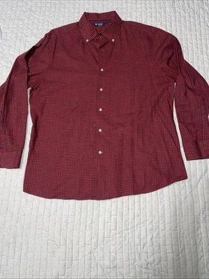 Daniel Cremieux Classics Red Blue Striped Button L/S Dress Shirt Men's Size XL - Image 1 of 4