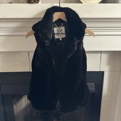 Chaleco Milly de piel sintética con cuello alto negro talla PSmall Foto 1 de 4