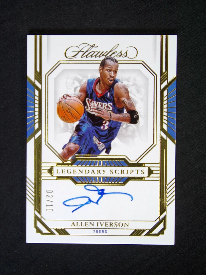 2022-23 Panini Flawless Allen Iverson Legendary Scripts Auto Gold /10 - Image 1 of 2