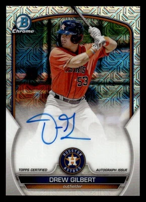 2023 Bowman #BMA-DGT Drew Gilbert Chrome Prospects Autographs Mojo Refractors - Image 1 of 2
