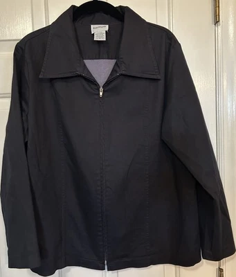 Chaqueta Bon Worth Mujer Pequeña Pequeña Negra Cremallera Manga Larga Ligera SP Foto 1 de 4