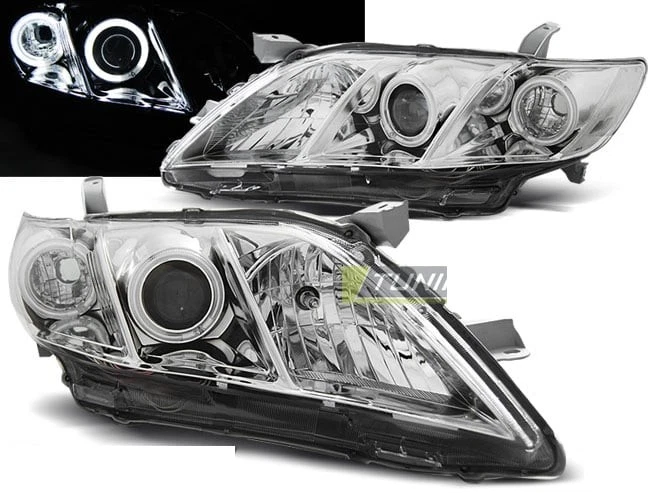 Juego de Faros para Toyota CAMRY 6 XV40 2006-2009 Angel Eyes Cromo US LPTO09WP XI Foto 1 de 4