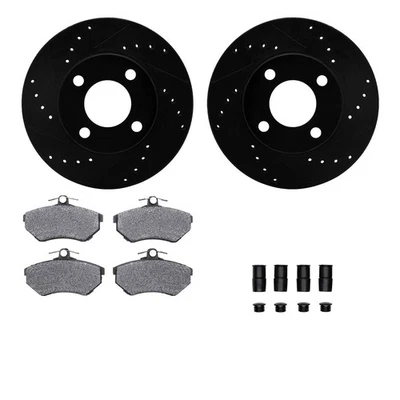 For Audi 90 Quattro 90-91 Drilled & Slotted Front Brake Kit w Semi-Metalic Pads - Image 1 of 2