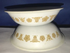 Vintage Corelle Gold Schmetterling Dessert Obst Beere Soßenschüssel 5,25" 2er Set - Bild 1 von 3