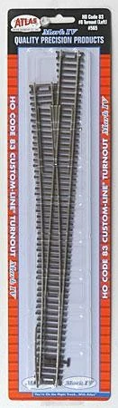 Atlas Model Railroad 565 HO Scale Code 83 Custom-Line(R) Mark IV Turnout #8 Left - Image 1 of 1