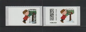 US Computer Vended Stamps: CVP98, 2015 Charlie Brown: INVERT ERROR & Normal! MNH - Picture 1 of 2