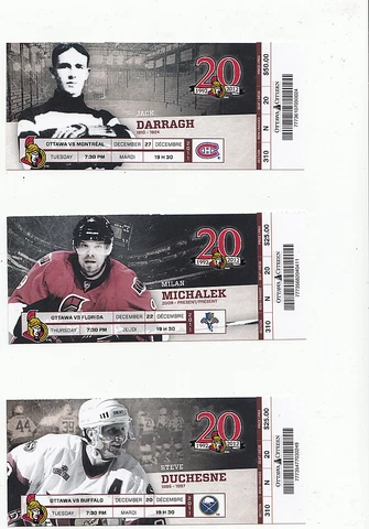 OTTAWA SENATORS VS BUFFALO SABRES FULL TICKET STUB STEVE DUCHESNE 12/20/11 Cover