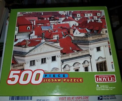 HOYLE 500 Piece Jig saw Puzzle size: 13.5" x 19" Red Roofs [New and Sealed] #14 - Image 1 of 2