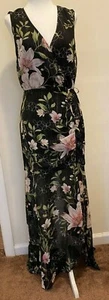 Guess Nadira Sheer-Hem Gathered Maxi Dress Small NWT - Picture 1 of 11