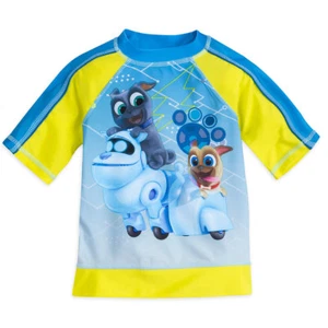 NWT Disney Store Puppy Dog Pals Rash Guard Swim Shirt Top Boy UPF 50+ - Picture 1 of 2