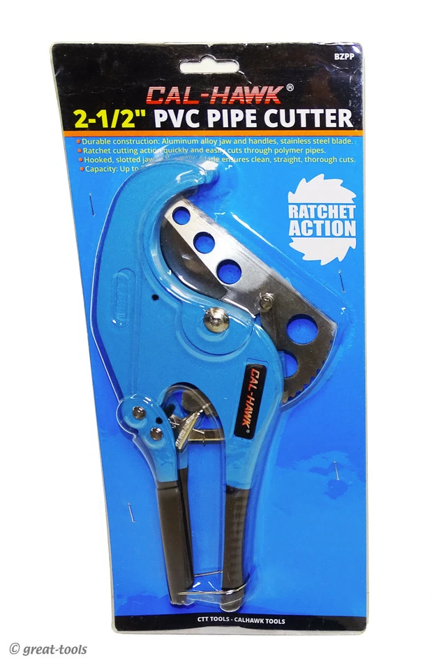 RATCHETING PVC PIPE CUTTER TOOL, 2-1/2” capacity – ratchet type – plumbing tools - Image 1 of 1