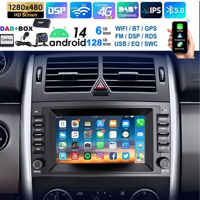 DAB Autoradio Für Mercedes A/B Klasse/Vito W169 W245 W639 Navi Android 14 6+128G - Bild 1 von 4