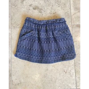 Zara girls NWT casual collection navy/blue/white woven brocade mini skirt, 9/10y - Picture 1 of 2