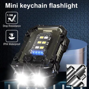 Portable Mini USB Rechargeable LED Flashlight COB Work Lamp Torch Keychain Light - Picture 1 of 26