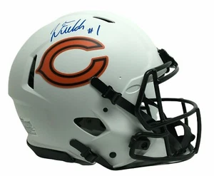 Justin Fields Signed F/S Authentic Lunar Eclipse Helmet BAS Beckett Witnessed - Picture 1 of 10