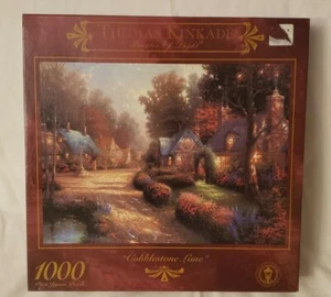 New Sealed Thomas Kinkade Cobblestone Lane 1997 1000 Piece Puzzle 27x20 - Bild 1 von 3