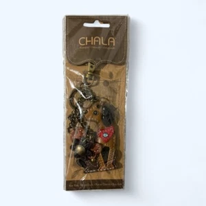 Chala Key Chain Dachsund Dog Bag Charm Puppy Brown Beagle Dog - Picture 1 of 2