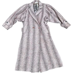 Vintage 70's Fashions By Jill Jr Herringbone Tweed Coat Wool Blend Jacket USA M - Picture 1 of 9