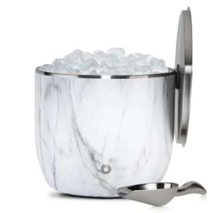 SNOWFOX Extra Large Ice Bucket with Lid and Ice Scoop, Marble - Picture 1 of 5