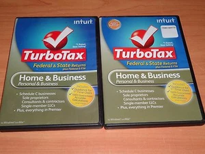 2 CDs for FEDERAL RETURN *Retail* 2011 2012 TURBOTAX HOME & BUSINESS CD - Picture 1 of 4