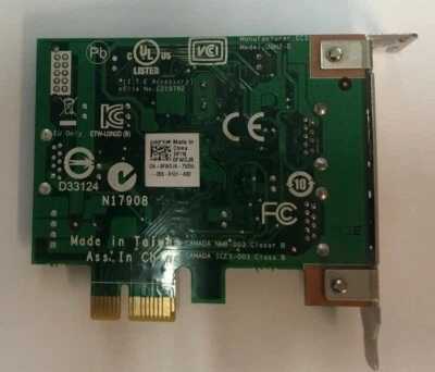Dell ECS U3N2-D V: A00 Dual Port USB 3.0 PCIE Expansion Card 0FWGJ8 - Image 1 of 2