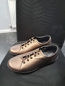 Padders Bronze Leather Wide Fit Lace Up Shoes UK 7 E Fit NEW  - Picture 1 of 5