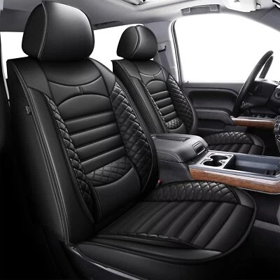 Truck Interior 5-Seat Covers Cushion For GMC Sierra 1500 2019-2025 PU Leather Foto 1 de 4