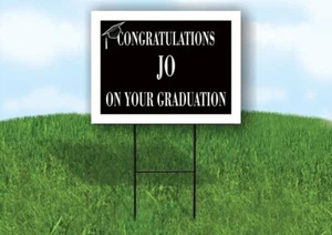 Jo Glückwunsch Absolvent 18 Zoll x 24 Zoll Hofschild Straßenschild mit Ständer - Bild 1 von 3
