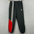 Adidas Pants Mens Small W30xL30 Black White Red Jogger 3 Stripe Lined Stretch