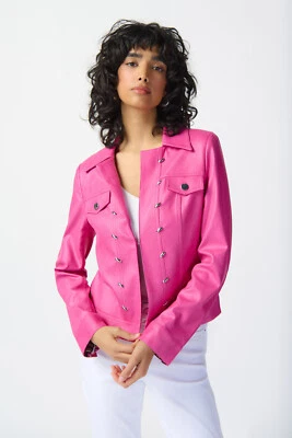 Joseph Ribkoff Pink Faux Suede Studded Waist Jacket  Size XS RRP £240.00 - Image 1 of 4