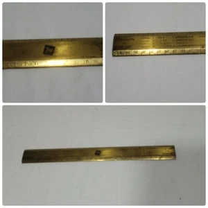 Vintage 7up Ruler Conversion Rates Marked on it 1970's 12" Brass 14oz - Picture 1 of 6