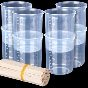 8pcs 300ml Liquid Measuring Mixing Cups For Epoxy Resin Graduated Plastic Measur - Picture 1 of 7